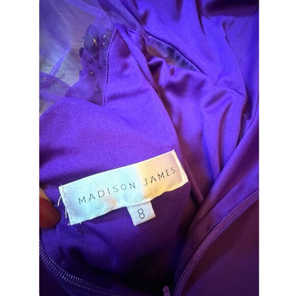 NWT Madison James Purple Black Gown - Size 8 - Picture 4 of 16